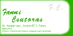 fanni csutoras business card